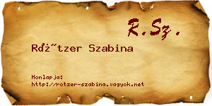 Rötzer Szabina névjegykártya